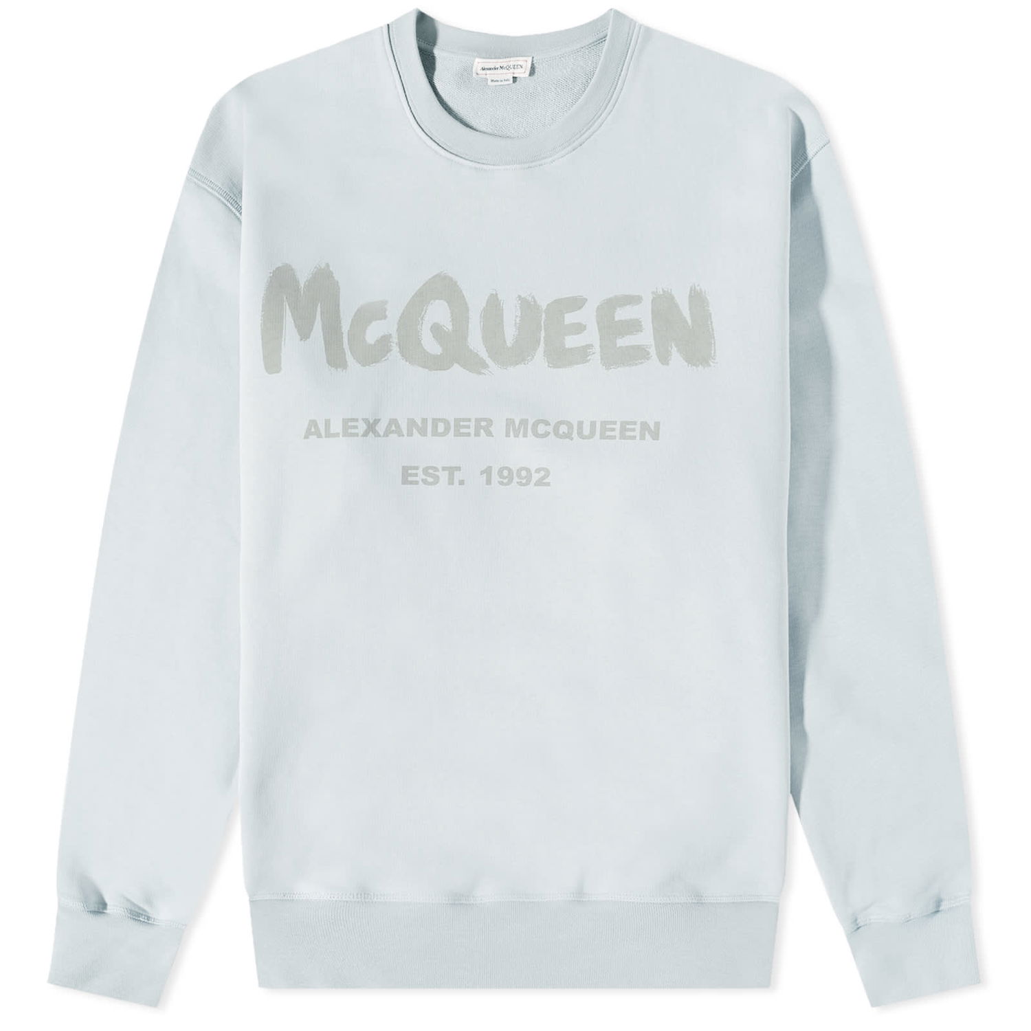 Суитчър Alexander McQueen Graffiti Crew Sweat Сиво | 688713QUZ81-0912, 0