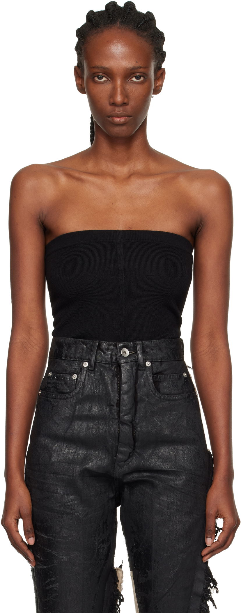 Потник Rick Owens Rick Owens Concordians Runway Ribbed Tube Top Черно | RO02E4674 WS