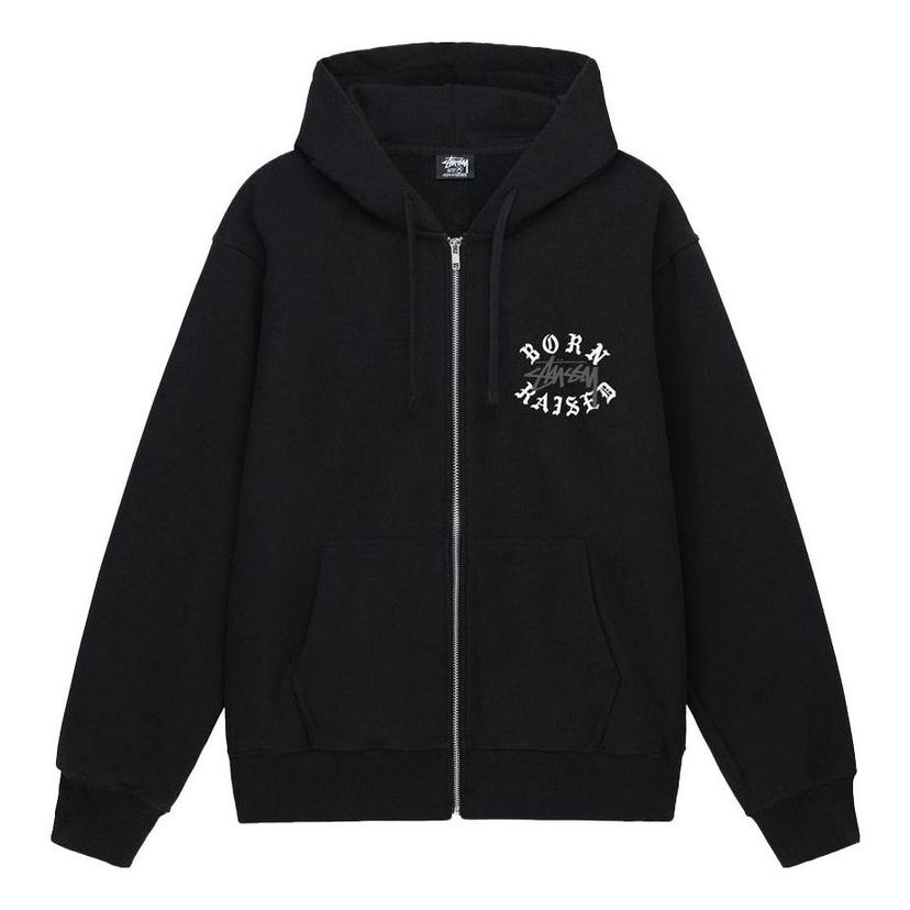 Суитчър Stüssy Stussy x Born X Raised Logo Zip Hoodie Черно | 3973855