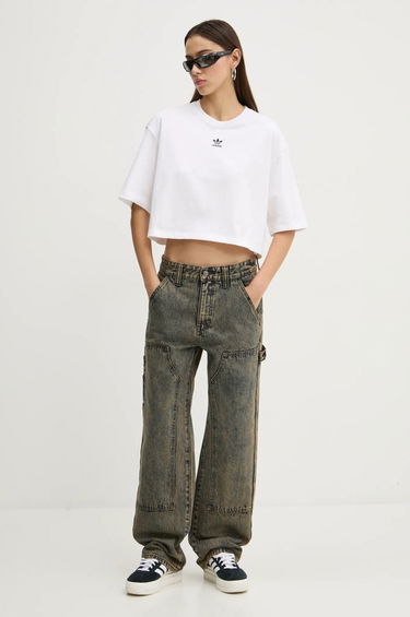 Тениска adidas Originals Originals Essential Cropped T-Shirt Бяло | JJ3385, 1