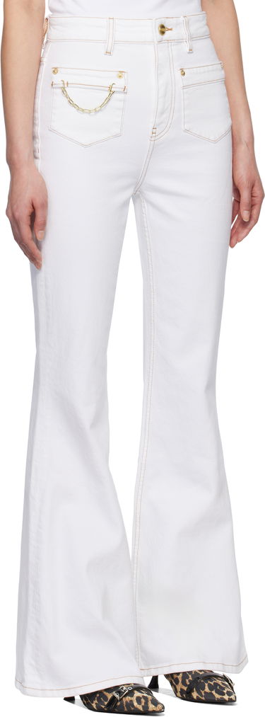 Дънки GANNI GANNI Goddi HW Flare Jeans Бяло | J1659, 1
