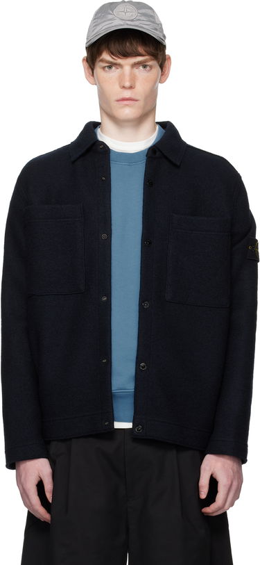 Яке Stone Island Stone Island Wool Overshirt Тъмно синьо | K2S15 5100058 S0IN1, 0