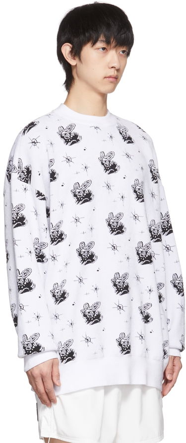 Пуловер We11done Monster Print Reversible Sweater Бяло | WD-KT1-22-651-U-WH, 1