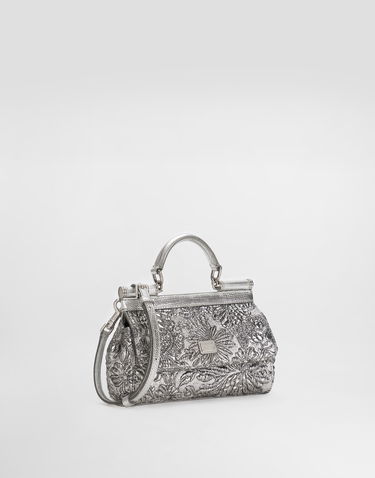 Дамска чанта Dolce & Gabbana Small Sicily Brocade Handbag Металик | BB7116BR81780998, 2