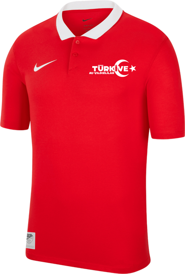 Поло тениска Nike Polo Shirt with White Collar Turkey National Team EC 2024 Червено | tffrcw6933-tffrcw6933, 0