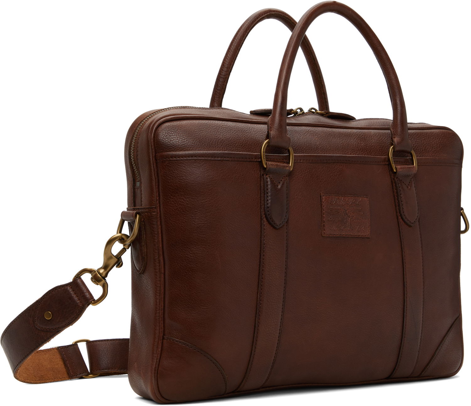 Чанта през рамо Polo by Ralph Lauren Ralph Lauren Heritage Leather Briefcase Кафяво | 405946033001, 1