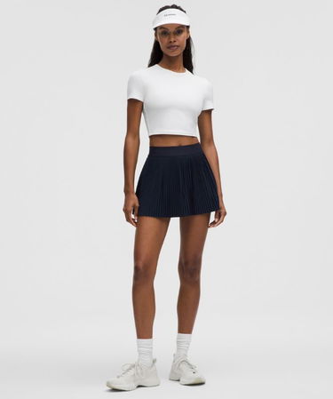 Съкратен топ lululemon Cropped T-Shirt Slim Fit with Built-in Bra Medium Support B/C Cups L Бяло | prod11871026, 1