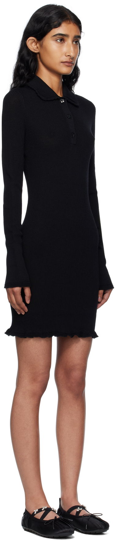 Pокля Cecilie Bahnsen Cecilie Bahnsen Botka Knit Polo Minidress Черно | 2.25KNI57001 BOTKA DRESS, 1