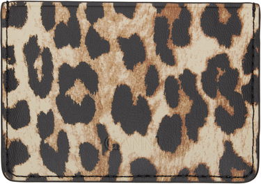 Портфейл GANNI GANNI Bou Leopard Print Card Holder Бежово | A6541, 2