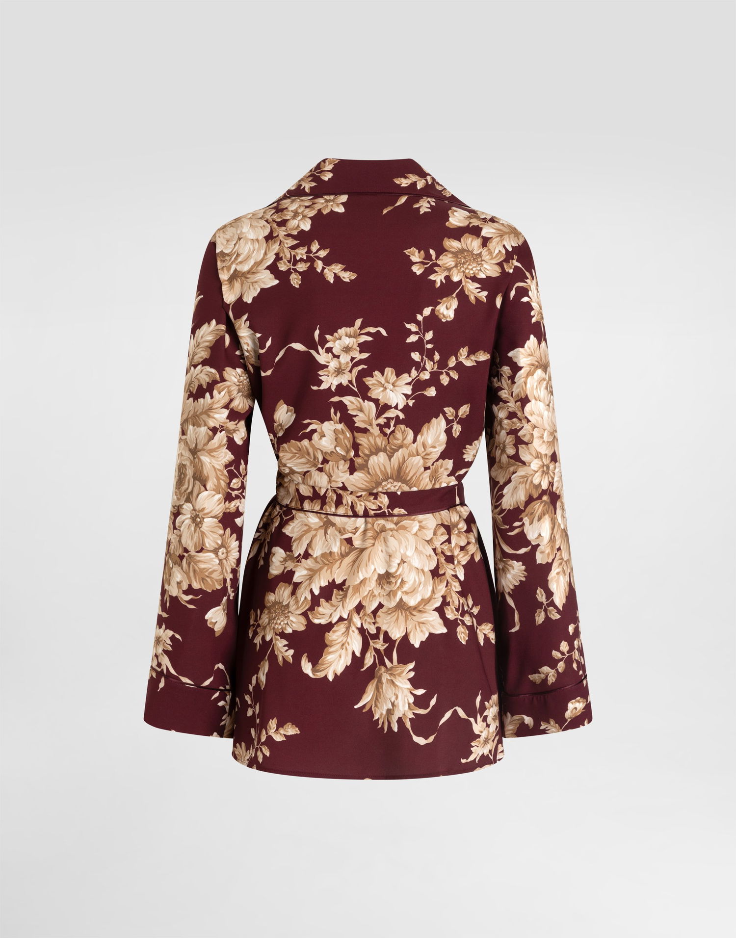Риза Dolce & Gabbana Rose-print Charmeuse Belted Vanity Shirt Многоцветен | F5Q03TFSA7YHR4OX, 1