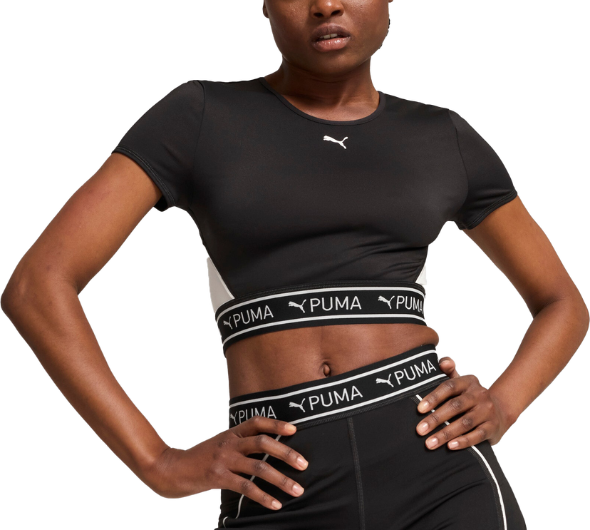 Съкратен топ Puma Puma Strong Baby Short Sleeve Crop Top Черно | 525878-51