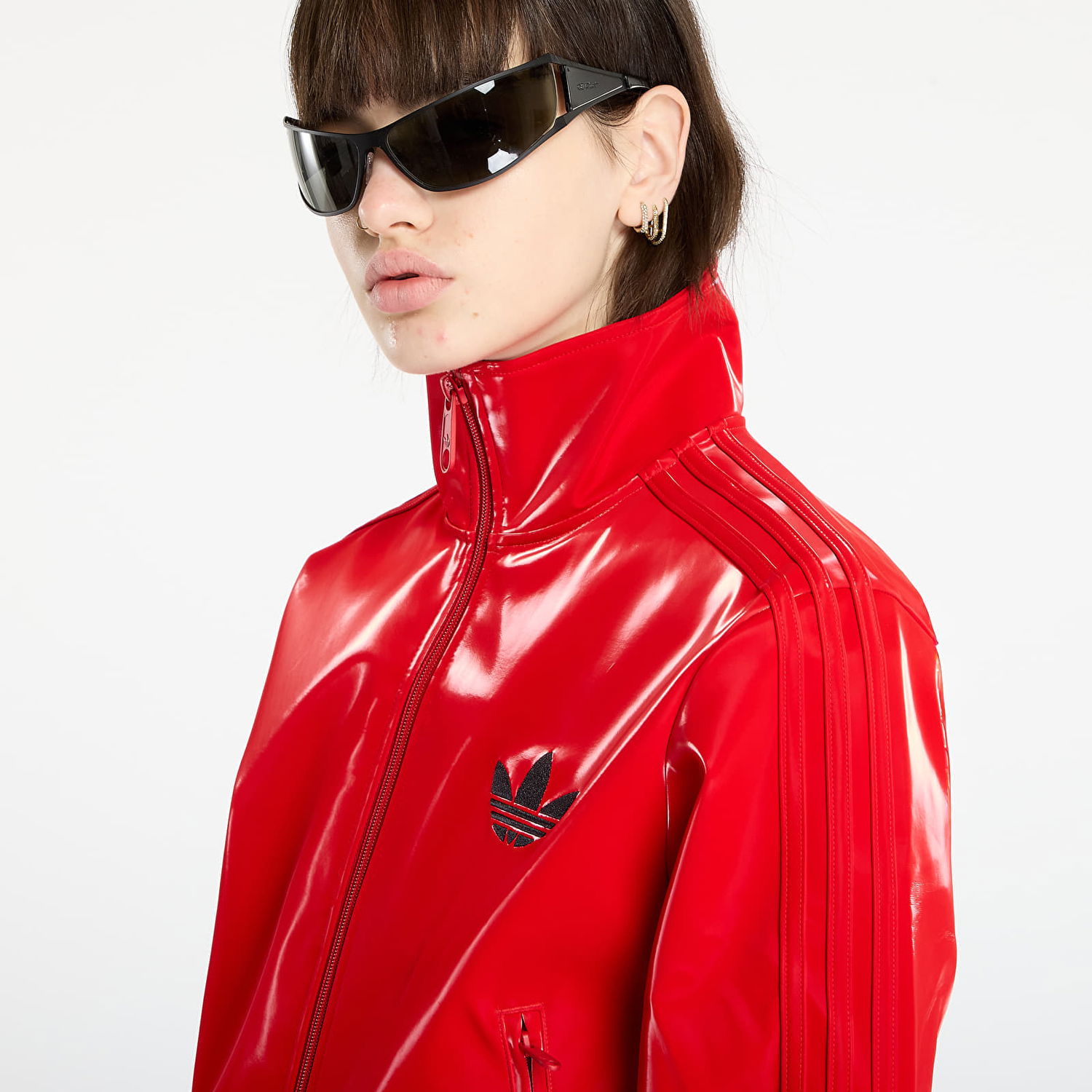 Яке adidas Originals Shiny Patent Track Top Adicolor Holiday Червено | JY2616, 1