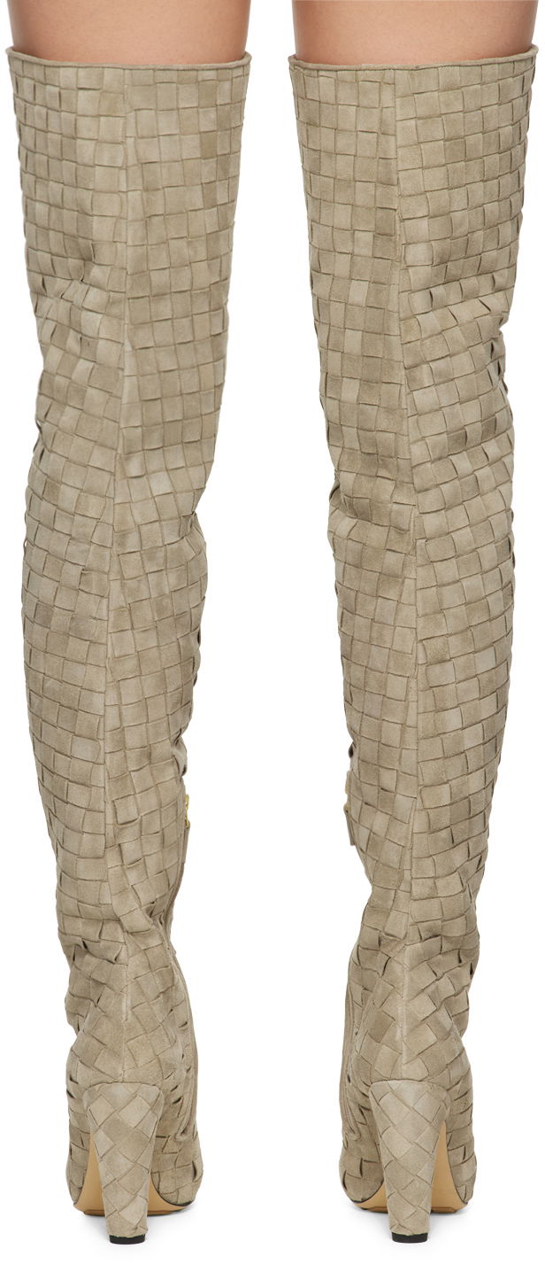 Облекло Bottega Veneta Bottega Veneta Canalazzo Suede Over-The-Knee Boots Бежово | 796555 V4JC0, 1