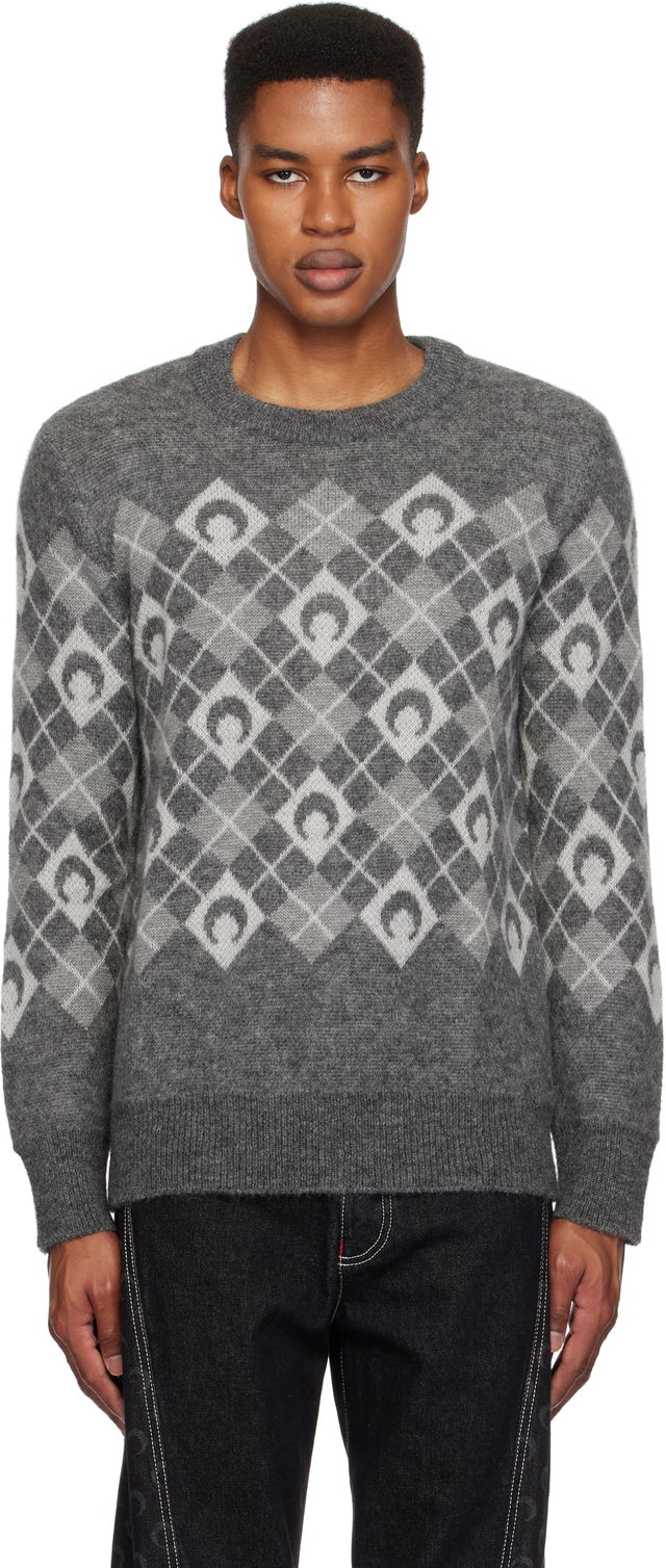 Argyle Knit Crewneck Sweater