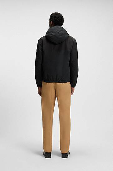 Яке BOSS Water-Repellent Hooded Poplin Jacket Черно | 50544135, 1
