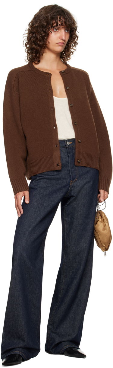 Пуловер Loulou de Saison Loulou de Saison Aidar Cashmere Blend Cardigan Кафяво | AIDAR LDS, 3