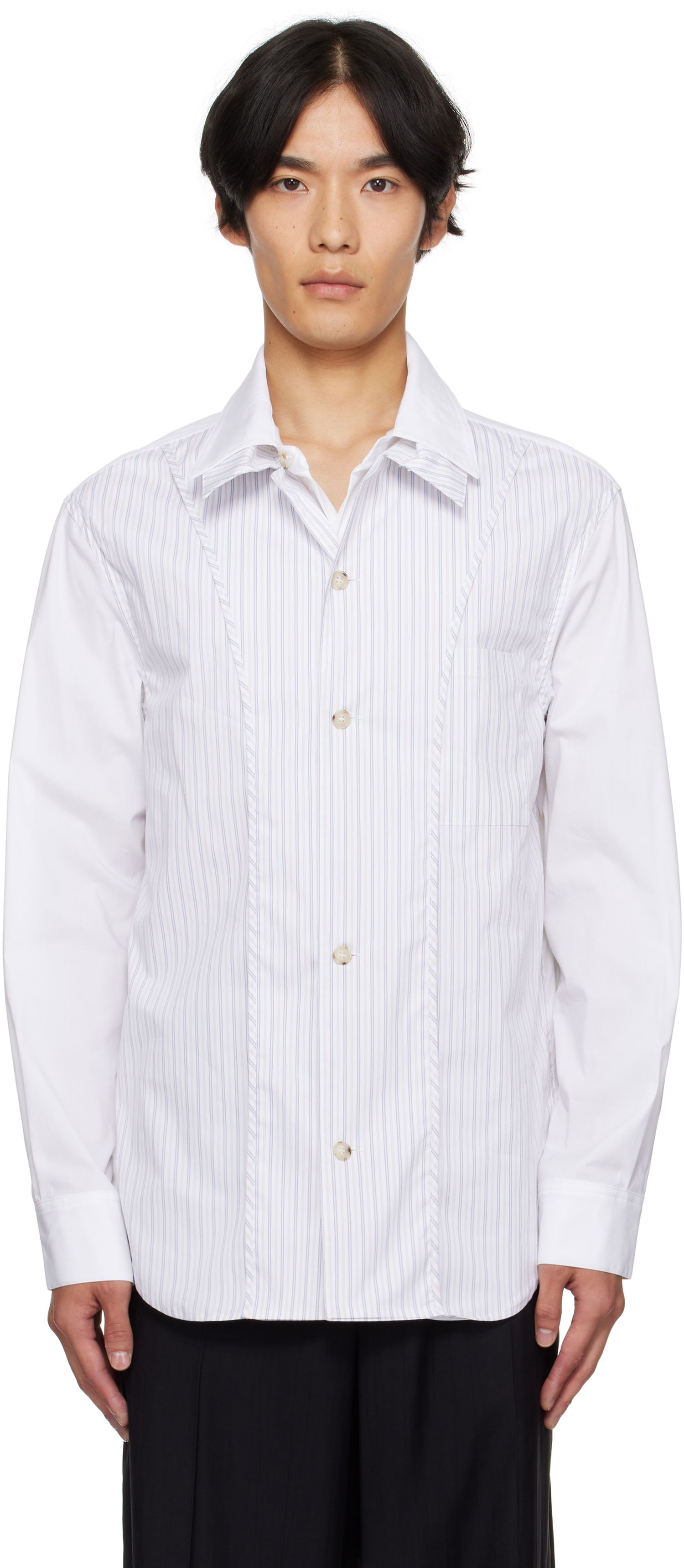 Риза Andersson Bell Andersson Bell Open Collar Layered Shirt Бяло | atb1341m, 0