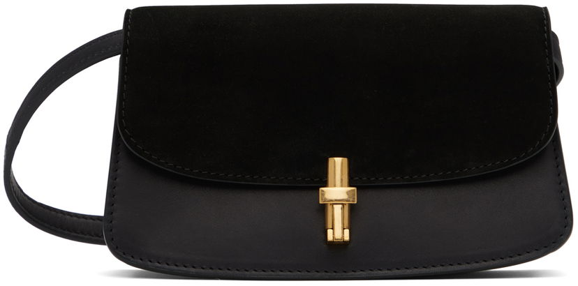 Чанта за кръста The Row Black Leather & Suede Crossbody Bag Черно | W1569-L57L87