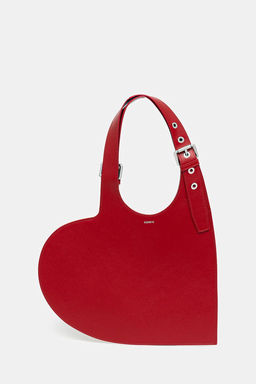 Голяма пазарска чанта Coperni Coperni Belt Heart Tote Bag Червено | COPBA112F6012