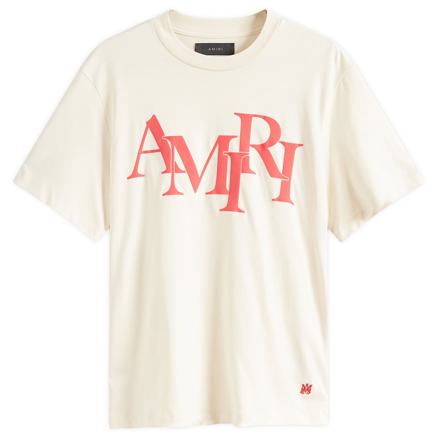 Тениска AMIRI Staggered Logo Бежово | AMJYTE1078-699, 0