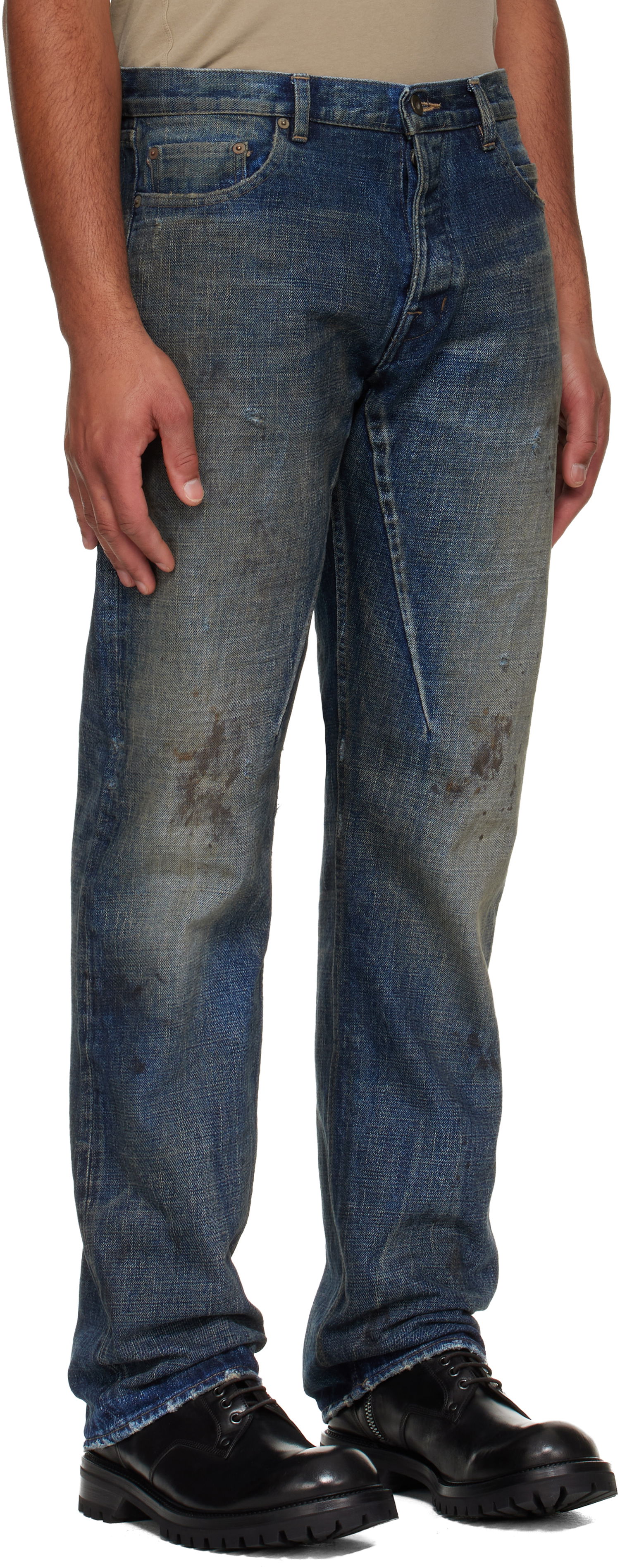 Дънки Rick Owens Rick Owens DRKSHDW Concordians Kurdt Jeans Синьо | DL02E2399 HVWJP, 1