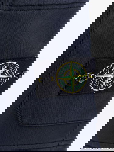 Къси панталони Stone Island Men's Blue Cotton Bermuda Shorts with Patch Pocket Тъмно синьо | K1S156200012S0051V0020, 2
