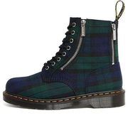 Zip Tartan Lace Up Boots