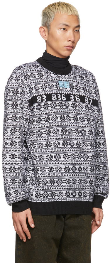 Пуловер VETEMENTS Number Nordic Sweater Бяло | VL12KN140B, 1