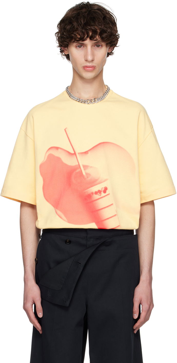 Тениска Jil Sander Printed T-Shirt Жълто | J61GC0003_J20218