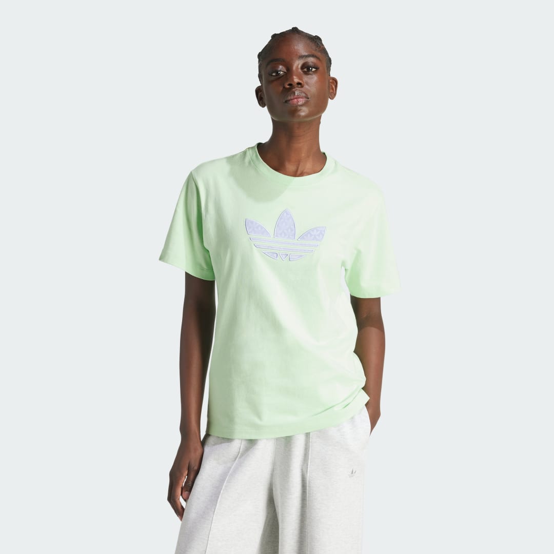 Тениска adidas Performance Monogram Trefoil T-Shirt Зелено | IU2374, 1