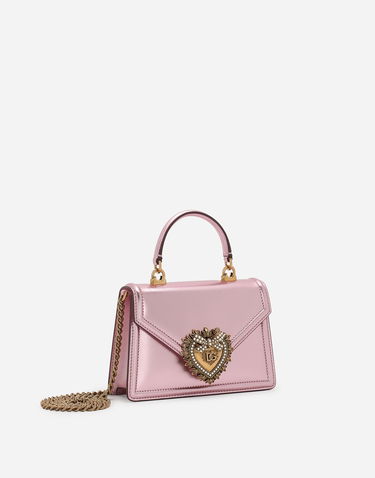 Чанта през рамо Dolce & Gabbana Dolce & Gabbana Metallic Embellished Heart Leather Shoulder and Crossbody Bag Розово | BB6711A10168B404, 1