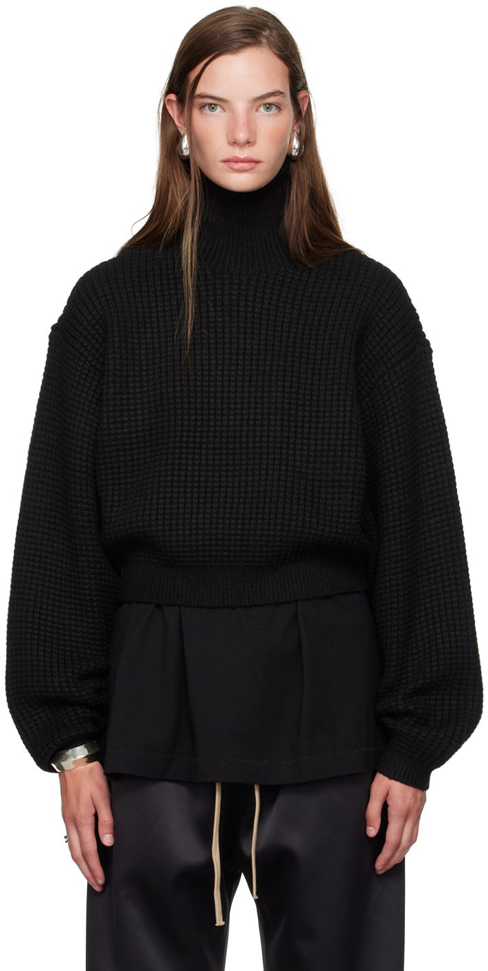 Пуловер Fear of God ESSENTIALS Cropped Turtleneck Sweater Черно | 192BT247320FW, 0