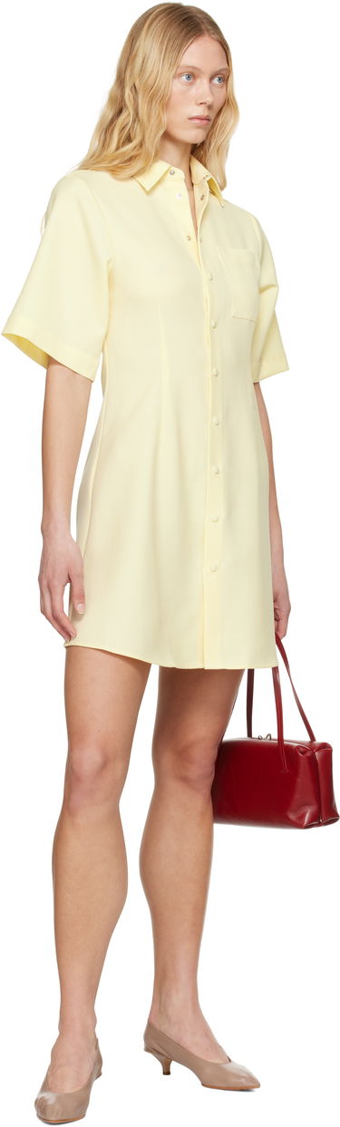 Pокля AMI AMI Paris Wool Short Sleeve Shirt Dress Жълто | FDR162.WV0068, 3