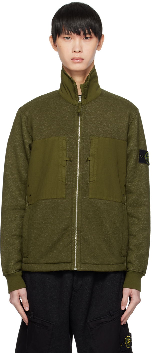 Пуловер Stone Island Zip Pocket Sweater Зелено | 791567256, 0