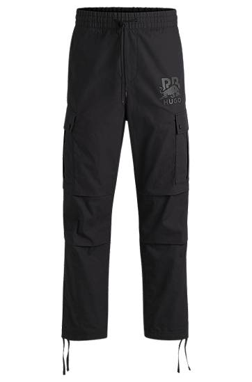 Карго панталони BOSS HUGO x Red Bull Regular-Fit Cargo Trousers Черно | 50542801, 0