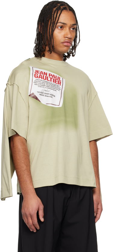 Тениска Jean Paul Gaultier 'The Gaultier Label' Double T-shirt Бежово | 25/04-U-TO344-J017-490130, 1