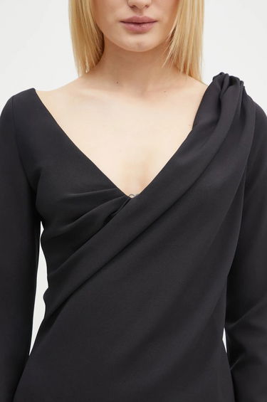 Pокля JW Anderson JW Anderson Shoulder Drape V-Neck Mini Dress Черно | DR0446.PG1573.999, 3