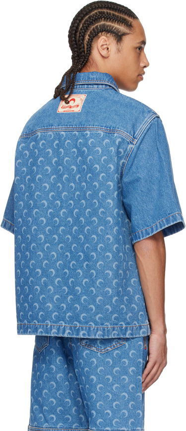 Риза Marine Serre Marine Serre Moon Laser Workwear Denim Shirt Синьо | MSI017A CDEN0002, 2
