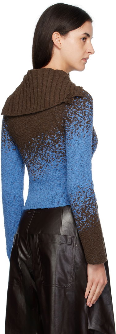 Пуловер Andersson Bell Andersson Bell Flow Jacquard Knit Cropped Hoodie Синьо | atb1358w, 2