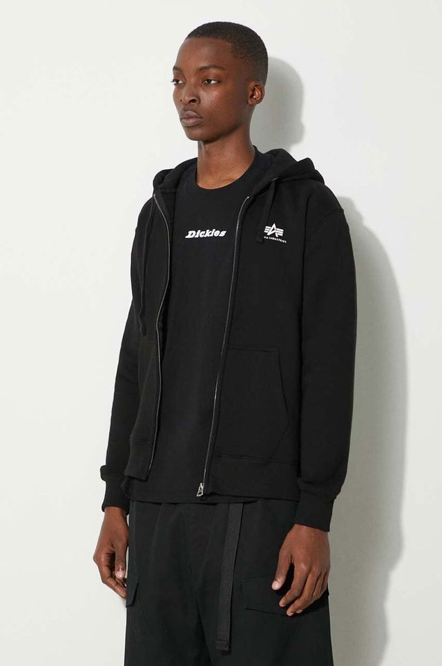 Basic Zip Hoody with Logo Print