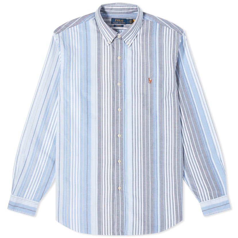 Риза Polo by Ralph Lauren Polo Ralph Lauren Men's Stripe Button Down Oxford Shirt Blue Multi Синьо | 710937997002