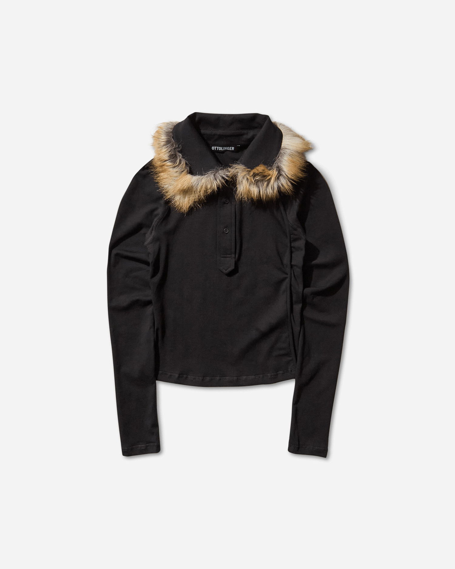 Риза Ottolinger Furry Fitted Longsleeve Polo Черно | 11510471501 BLK, 1