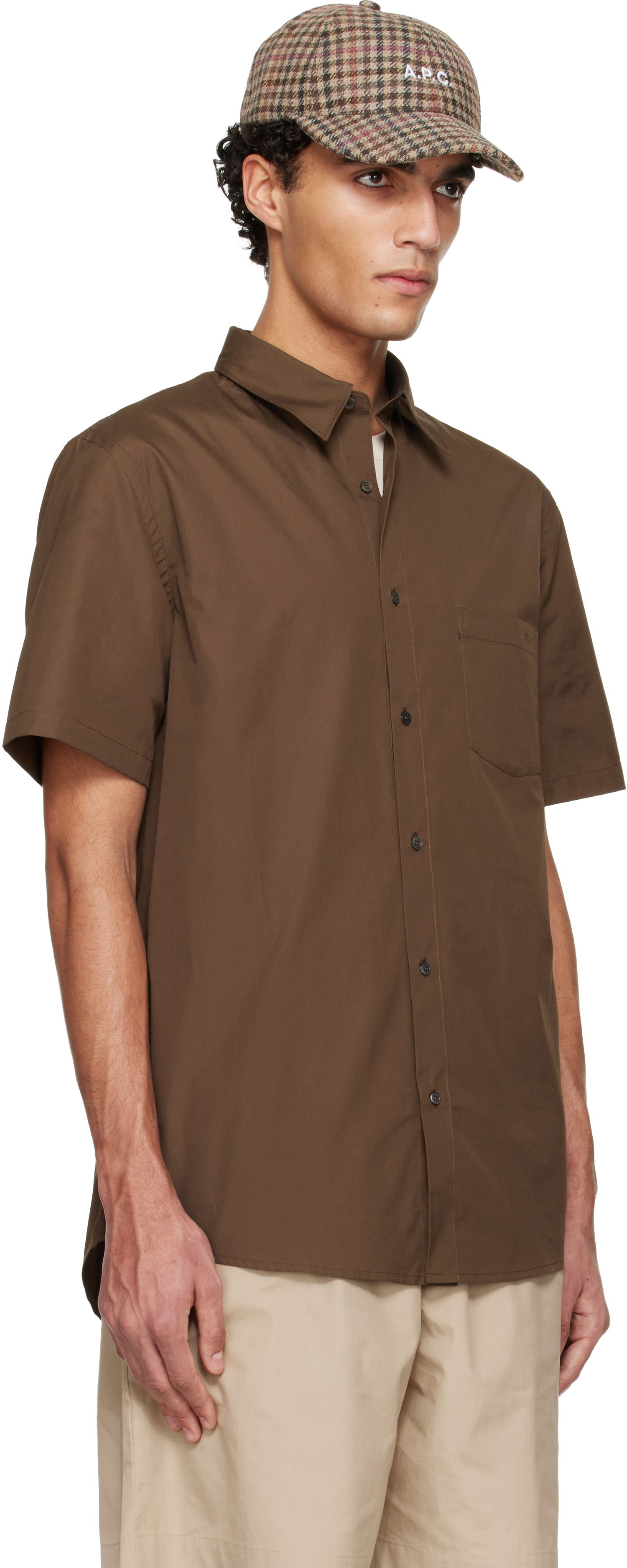Риза A.P.C. Bart Short Sleeve Shirt Кафяво | COHLE-M12005, 1