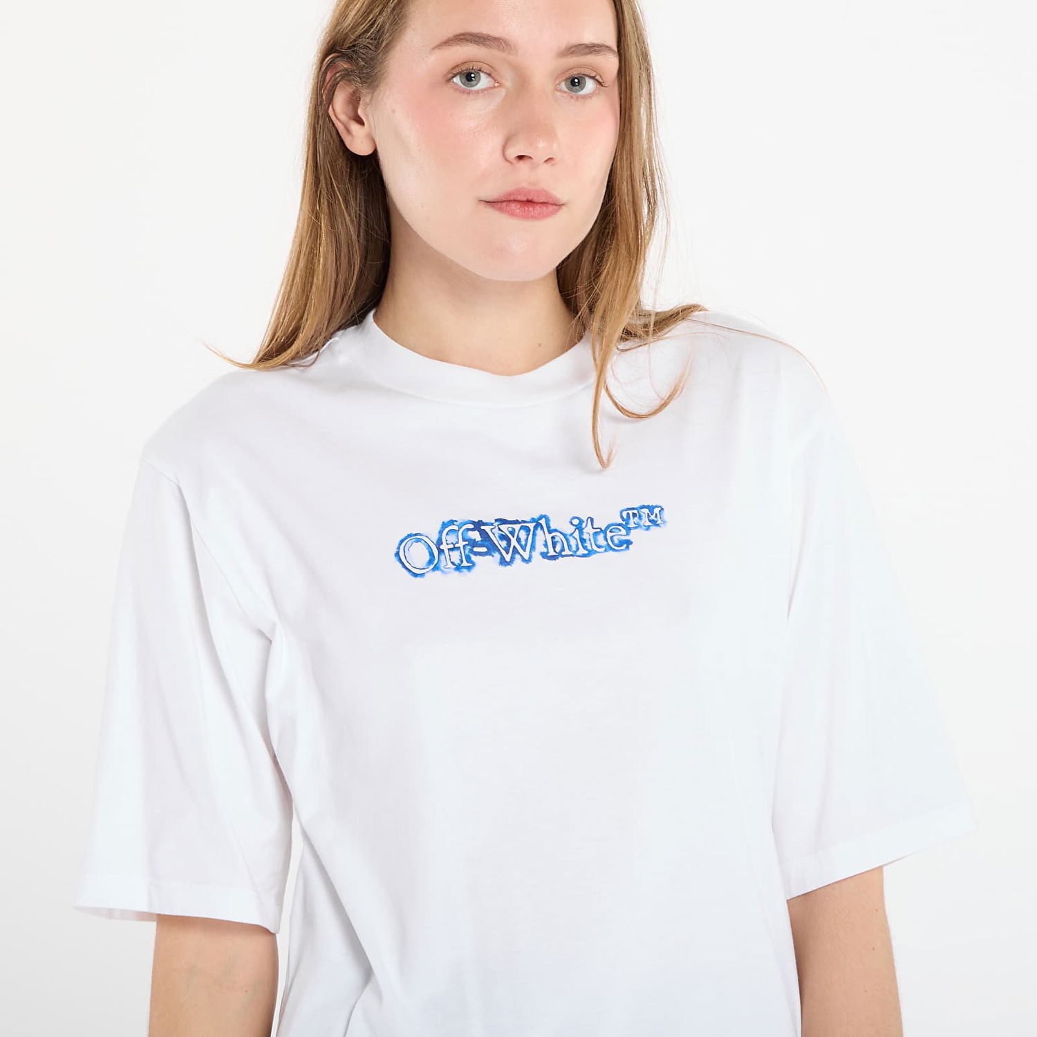 Тениска Off-White Off-White Cloudy Arrow Boxy T-Shirt Бяло | OWAA124F25JER0040147, 1
