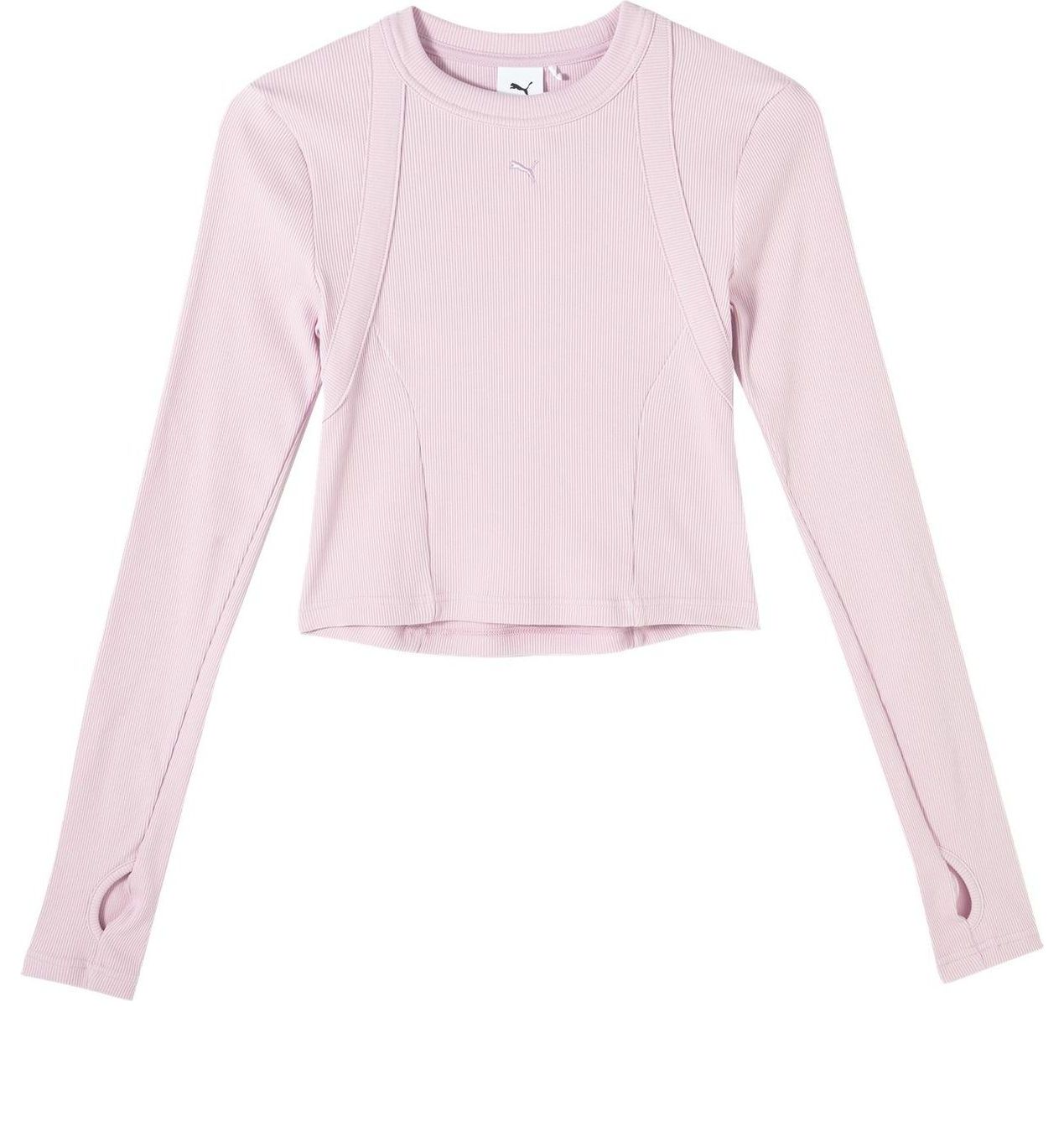 Съкратен топ Puma Seamless Long Sleeve Cropped T-Shirt Лилаво | 627754-60, 0