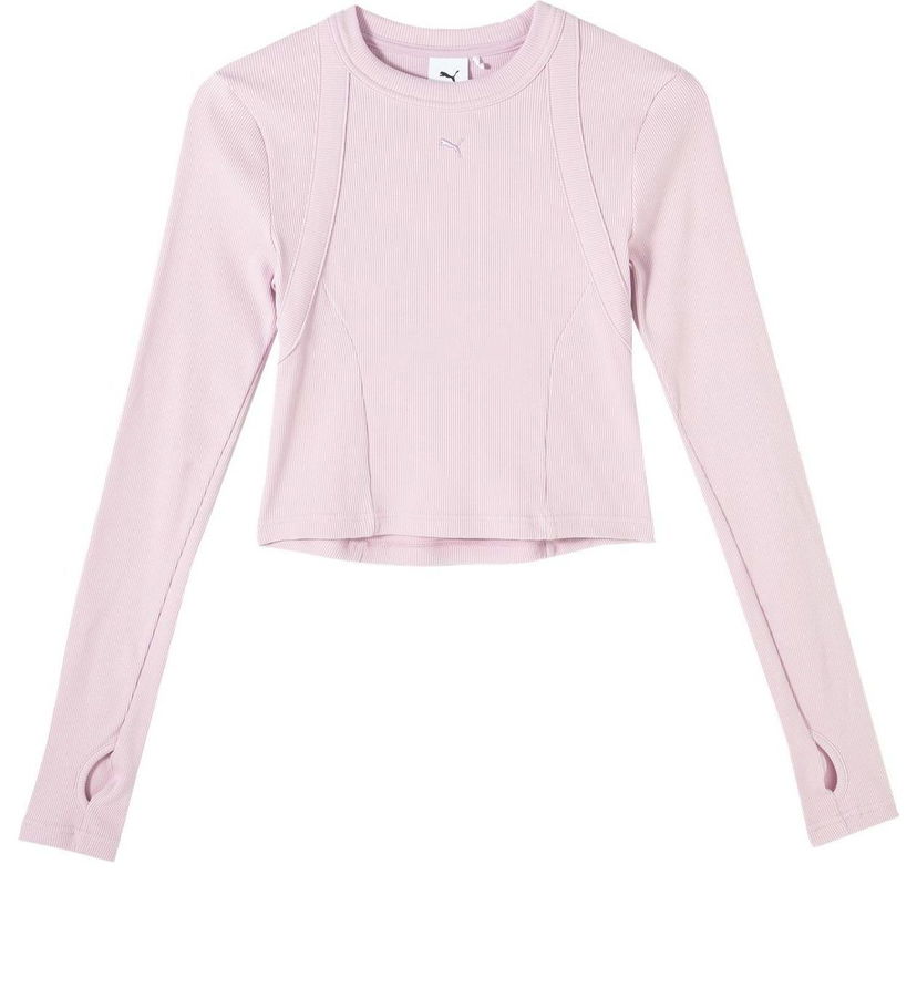 Съкратен топ Puma Seamless Long Sleeve Cropped T-Shirt Лилаво | 627754-60
