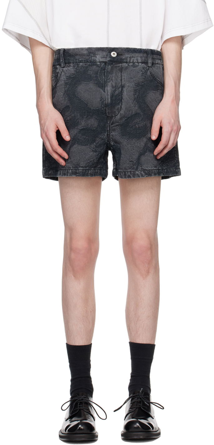Къси панталони Feng Chen Wang Feng Chen Wang Dragon Denim Shorts Черно | FUS17ST07, 0
