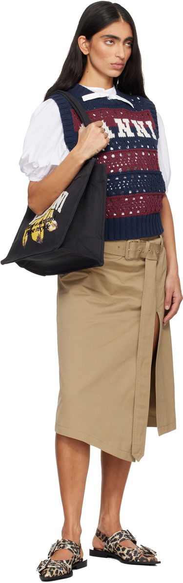 Голяма пазарска чанта GANNI Banana Large Tote Черно | A6897, 3