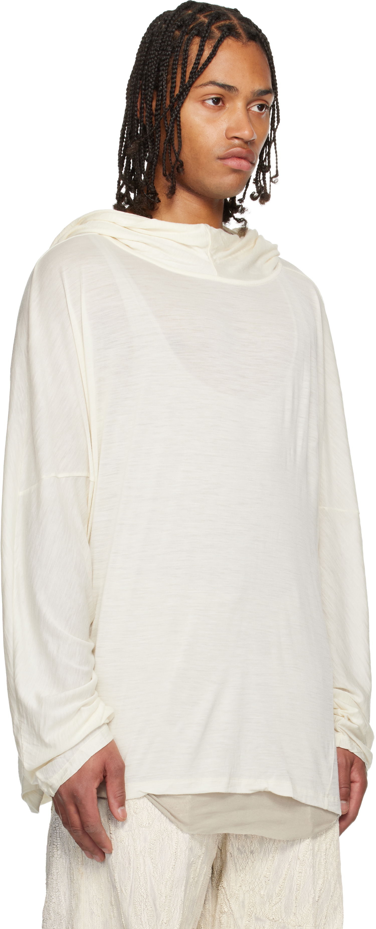 Суитчър Rick Owens Concordians Loose-Fit Cowl Neck Tunic Hoodie Бежово | RR02E1502 JSW, 1