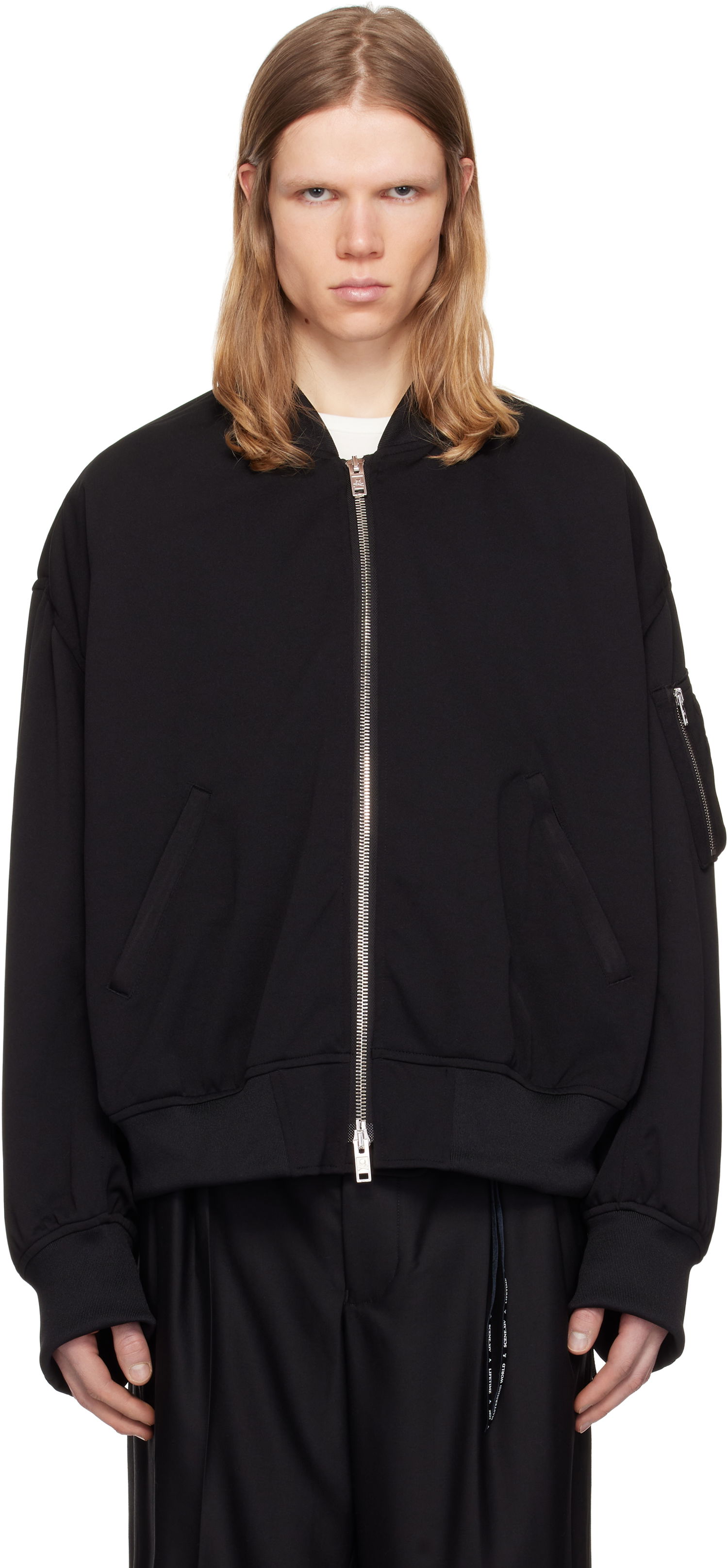 Яке бомбър Mastermind WORLD Mastermind World Jersey Bomber Jacket Черно | MW25S14-BL029-602, 0
